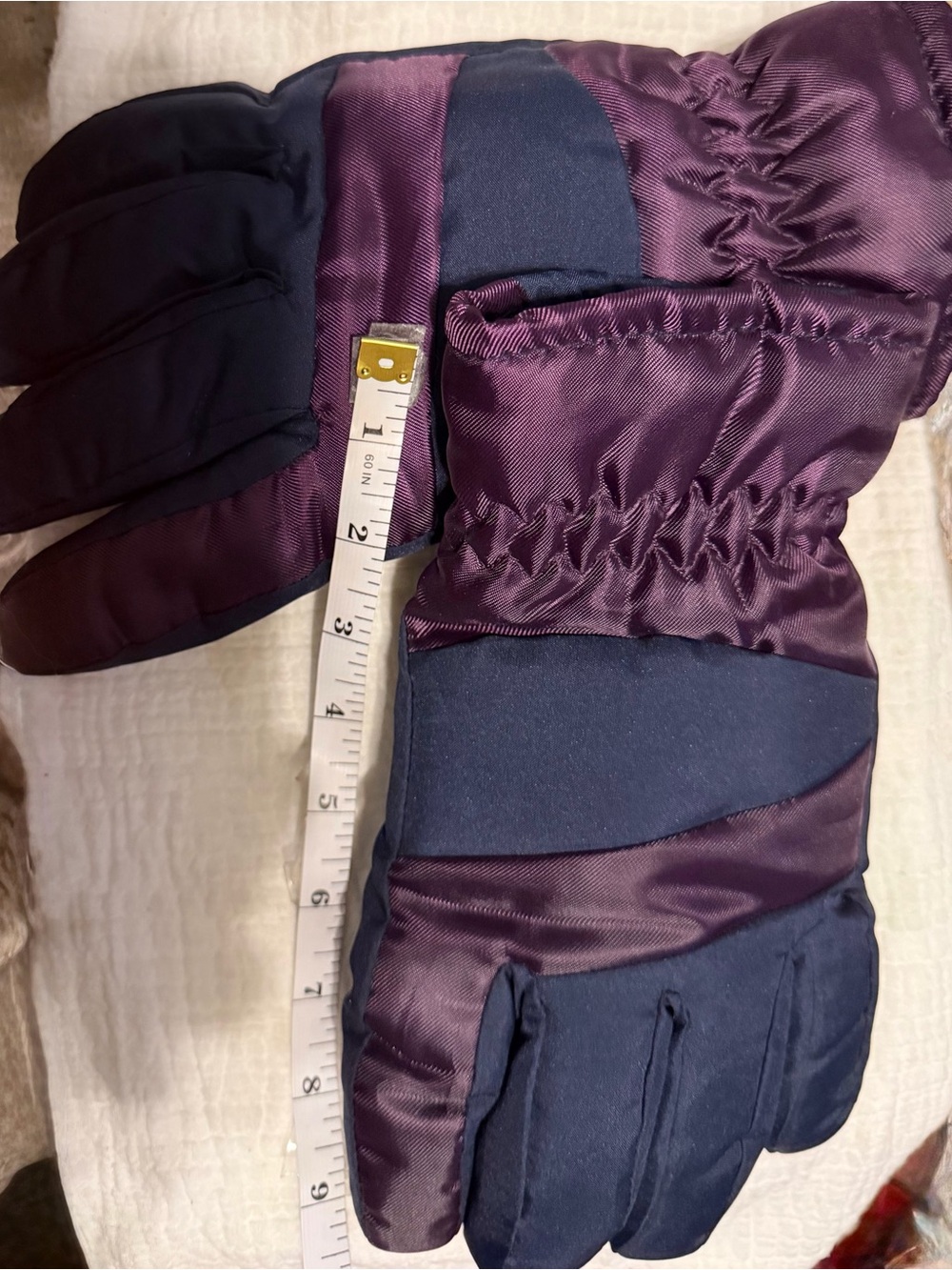 Men XL Thinsulate Snow Gloves Navy Blue purple